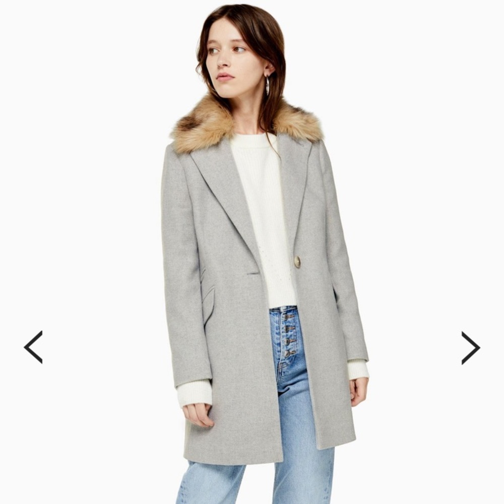 top shop faux fur winter coat